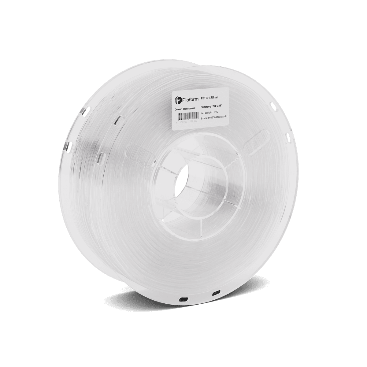 A 1kg spool of Filaform Tough PETG in Transparent